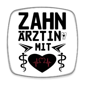 Zahnärztin mit Herz Geschenk - Viereckiger Kühlschrankmagnet - Weiß - Vorne