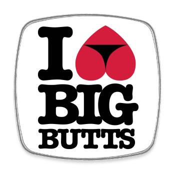 I_love_big_butts - Viereckiger Kühlschrankmagnet - Weiß - Vorne