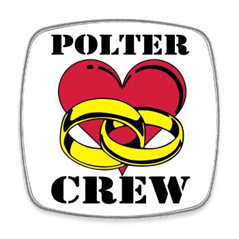 Junggesellenabschied , Polter Crew , JGA (25) - Viereckiger Kühlschrankmagnet - Weiß - Vorne