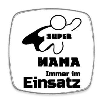 Super Mama Mutter Muttertag Familie Geschenk - Viereckiger Kühlschrankmagnet - Weiß - Vorne