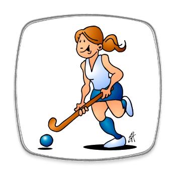 Full Color Field Hockey Girl Design - Square fridge magnet - white - Front
