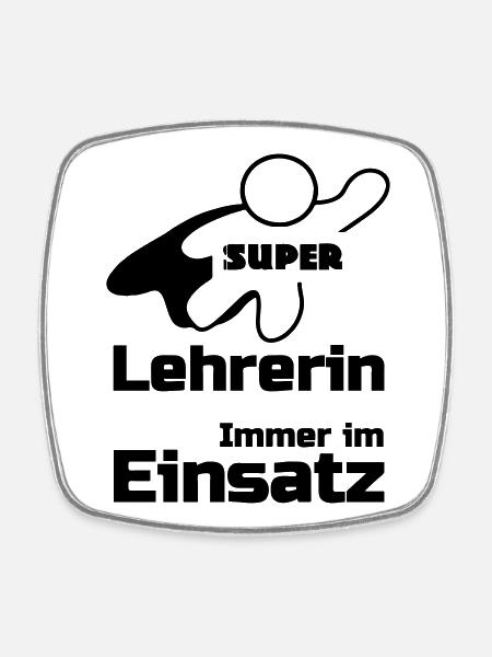 Super Lehrerin Geschenk - Viereckiger Kühlschrankmagnet - Weiß