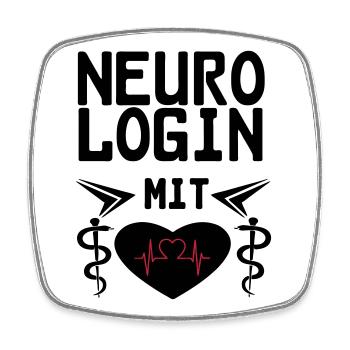 Neurologin mit Herz Geschenk - Viereckiger Kühlschrankmagnet - Weiß - Vorne