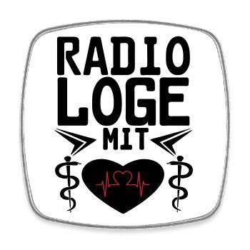 Radiologe mit Herz Geschenk - Viereckiger Kühlschrankmagnet - Weiß - Vorne