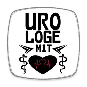 Urologe mit Herz Geschenk - Viereckiger Kühlschrankmagnet - Weiß - Vorne