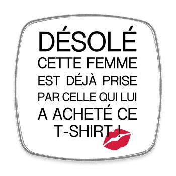 desole femme prise - Magnet carré - blanc - Devant