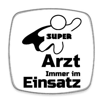 Super Arzt Geschenk - Viereckiger Kühlschrankmagnet - Weiß - Vorne