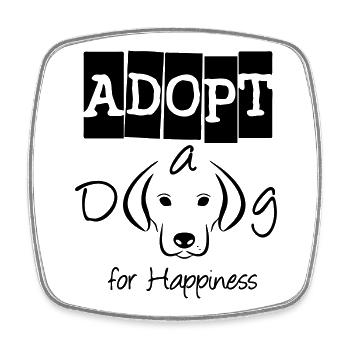 Adopt a Dog - Square fridge magnet - white - Front