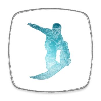 Eis Snowboarder - Viereckiger Kühlschrankmagnet - Weiß - Vorne