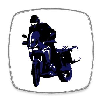Enduro - Viereckiger Kühlschrankmagnet - Weiß - Vorne