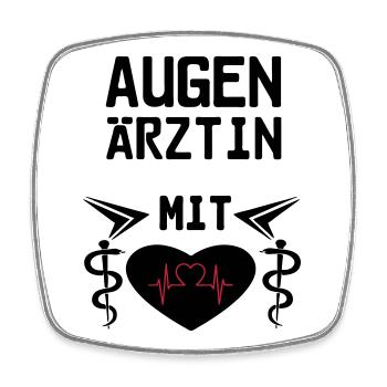 Augenärztin mit Herz Geschenk - Viereckiger Kühlschrankmagnet - Weiß - Vorne