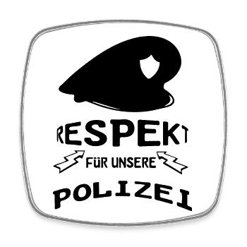 Polizei Respekt Geschenk - Viereckiger Kühlschrankmagnet - Weiß - Vorne