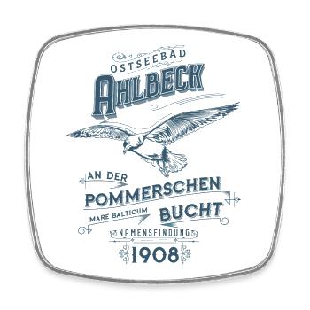 Ostseebad Ahlbeck - Viereckiger Kühlschrankmagnet - Weiß - Vorne