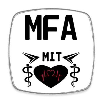 MFA mit Herz Geschenk Medizin Spruch - Viereckiger Kühlschrankmagnet - Weiß - Vorne