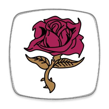 Rose (Blume) - Viereckiger Kühlschrankmagnet - Weiß - Vorne
