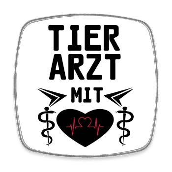 Tierarzt mit Herz Geschenk - Viereckiger Kühlschrankmagnet - Weiß - Vorne