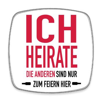 ich Heirate x1 - Viereckiger Kühlschrankmagnet - Weiß - Vorne