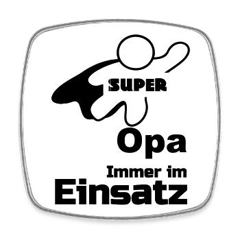 Super Opa Geschenk - Viereckiger Kühlschrankmagnet - Weiß - Vorne