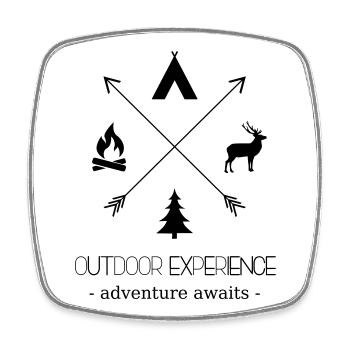 Outdoor Experience Adventure Awaits - Viereckiger Kühlschrankmagnet - Weiß - Vorne