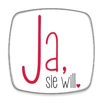 Ja sie will Junggesellin Junggesellenabschied - Viereckiger Kühlschrankmagnet - Weiß - Vorne