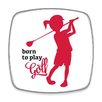 Golf - Viereckiger Kühlschrankmagnet - Weiß - Vorne