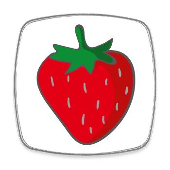 strawberry - Square fridge magnet - white - Front