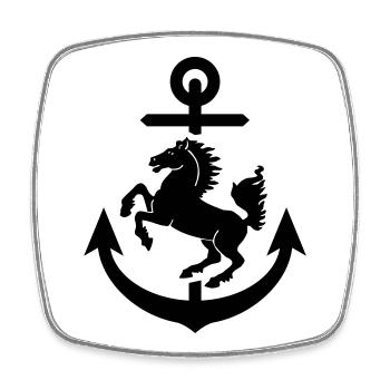 Stuttgart Wappen Anker, Stuttgarter - Viereckiger Kühlschrankmagnet - Weiß - Vorne