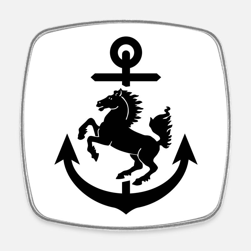 Stuttgart Wappen Anker, Stuttgarter - Viereckiger Kühlschrankmagnet - Weiß