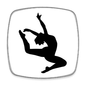 Jumping girl - Square fridge magnet - white - Front