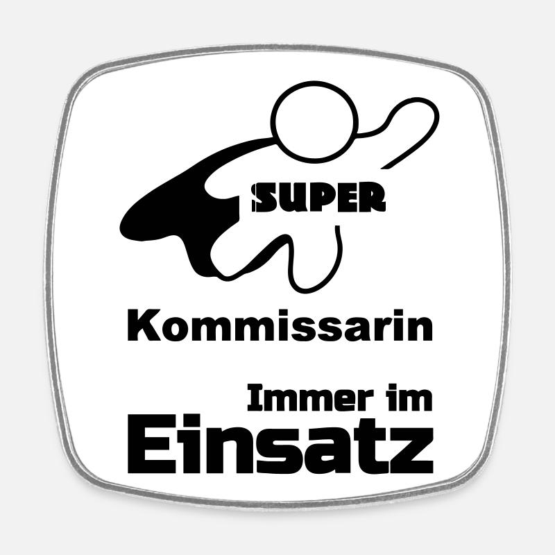 Super Kommissarin Geschenk - Viereckiger Kühlschrankmagnet - Weiß