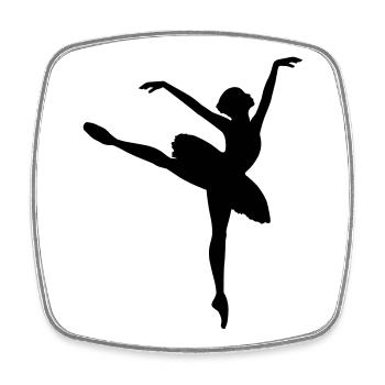 Ballet Dancer - Square fridge magnet - white - Front