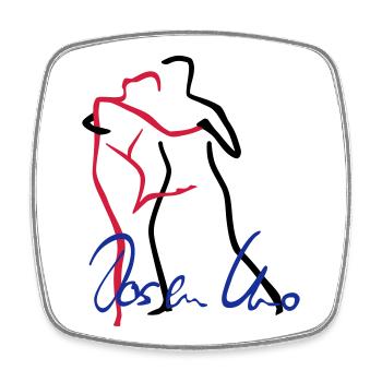 Tango-1 - Viereckiger Kühlschrankmagnet - Weiß - Vorne
