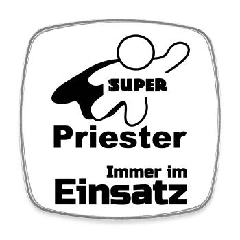 Super Priester Geschenk - Viereckiger Kühlschrankmagnet - Weiß - Vorne