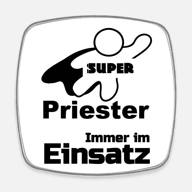 Super Priester Geschenk - Viereckiger Kühlschrankmagnet - Weiß