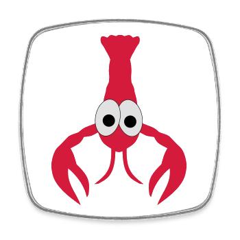 Homard - Magnet carré - blanc - Devant