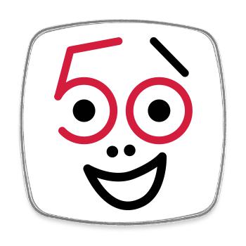 50 ans et toujours frais! - Magnet carré - blanc - Devant