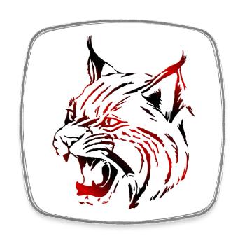 Lynx (03) - Magnet carré - blanc - Devant