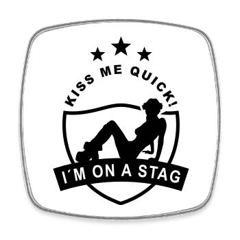 stag_night - Viereckiger Kühlschrankmagnet - Weiß - Vorne
