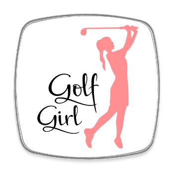 Golf - Viereckiger Kühlschrankmagnet - Weiß - Vorne