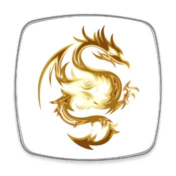 Drachen - Viereckiger Kühlschrankmagnet - Weiß - Vorne