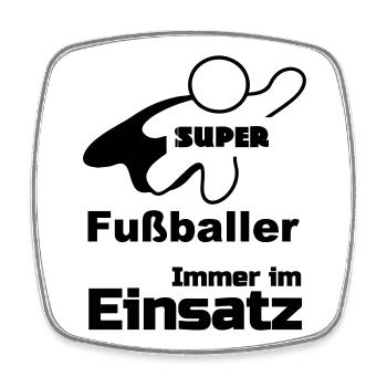 Super Fußballer Fußball, Sport, Geschenk - Viereckiger Kühlschrankmagnet - Weiß - Vorne