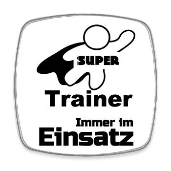 Super Trainer, Sport, Verein, Geschenk - Viereckiger Kühlschrankmagnet - Weiß - Vorne