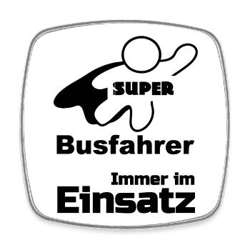 Super Busfahrer Bus, Verkehr, Beruf, Geschenk - Viereckiger Kühlschrankmagnet - Weiß - Vorne