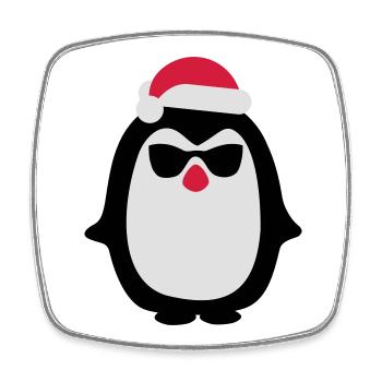 Weihnachtspinguin - Viereckiger Kühlschrankmagnet - Weiß - Vorne