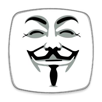 anonymus_vektor_2farb - Viereckiger Kühlschrankmagnet - Weiß - Vorne