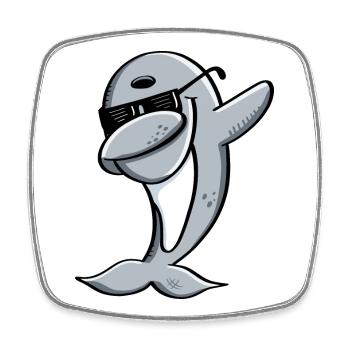 Delfin tanzt Dab Dance - Dabbing - Delphine - Tier - Viereckiger Kühlschrankmagnet - Weiß - Vorne
