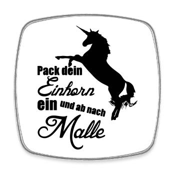 Einhorn Urlaub Mallorca Geschenk - Viereckiger Kühlschrankmagnet - Weiß - Vorne