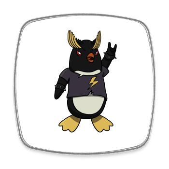 Metal rocker penguin - Square fridge magnet - white - Front