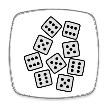 Dice - 50 years Birthday - Square fridge magnet - white - Front