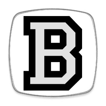Buchstabe B - Viereckiger Kühlschrankmagnet - Weiß - Vorne